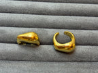 Bague Géométrique Simple Ajustable Dorée Acier Inoxydable
