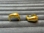 Bague Géométrique Simple Ajustable Dorée Acier Inoxydable