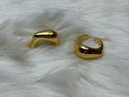 Bague Géométrique Simple Ajustable Dorée Acier Inoxydable
