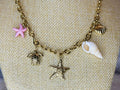 Collier Océan Étoile de Mer Tortue Coquillage Doré