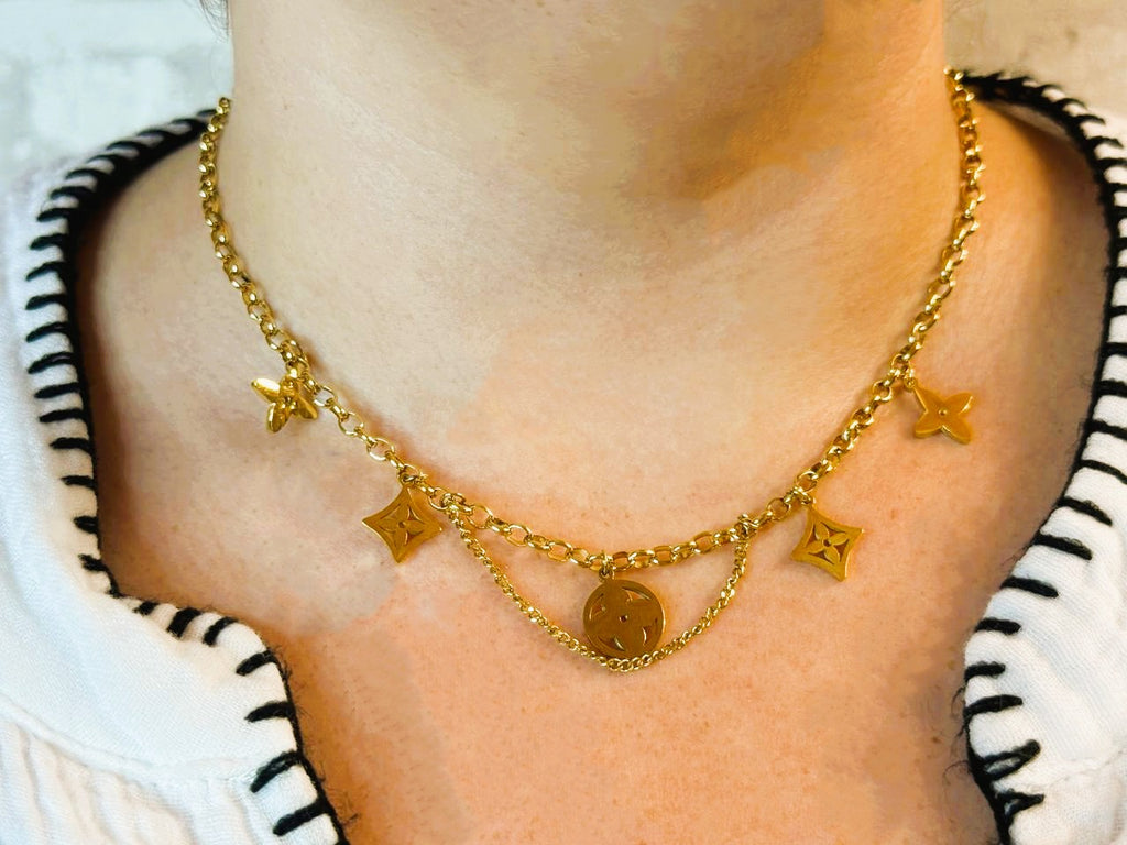 Collier Trèfle à Quatre Feuilles Doré Porte-Bonheur