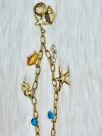 Collier Étoile Hippocampe Coquillage Doré Acier