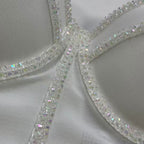 Crop Top Corset à Bretelles Ajustables avec Strass