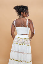 Ensemble Top Jupe Coton Blanc - Tenue Plage Légère