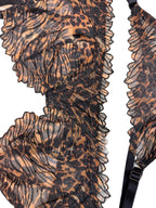 Ensemble Lingerie Motif Léopard - String et Bretelles Ajustables