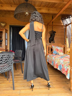 Robe Longue Élégante à Fente - Rouge, Noir ou Blanc