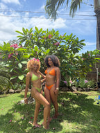 Maillot de Bain 2 Pièces Taille Haute avec Boucle Métal