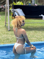 Maillot de Bain 2 Pièces à Motif Fleurs