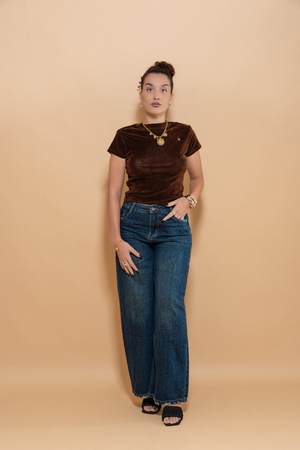 Jean Large Déchiré Bleu Foncé - Effet Usé Vintage