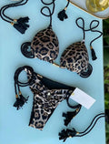 Maillot de Bain 2 Pièces Imprimé Léopard