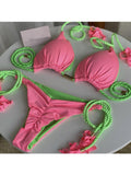 Maillot de Bain 2 Pièces Réversible Rose/Vert Pomme