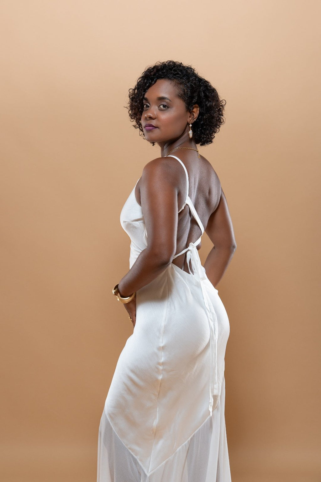 Robe d'Été Col Incliné Sexy - Jaune/Blanc Élégante