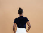T-Shirt Velours Élastique Bijou Femme