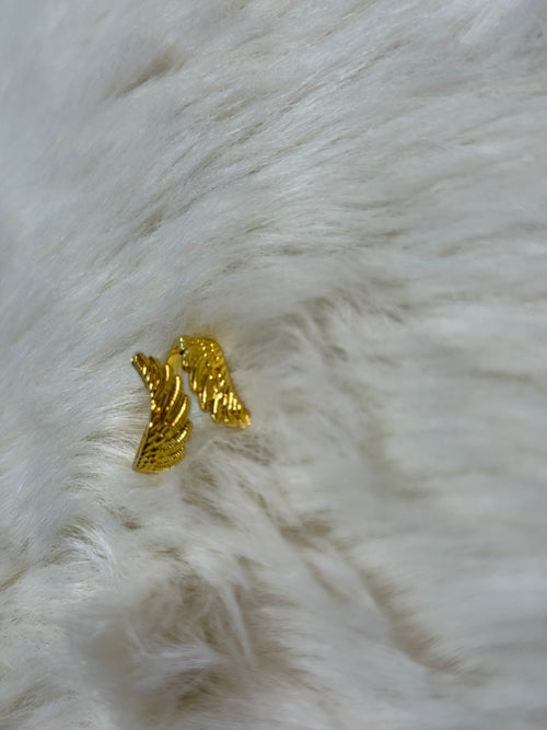 Bague Ailes d'Ange Ajustable Dorée Acier Inoxydable