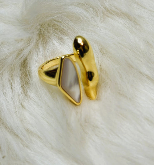 Bague Ajustable Très Classe Dorée Acier Inoxydable