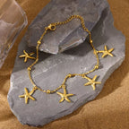 Bracelet Étoile de Mer Doré Acier Inoxydable