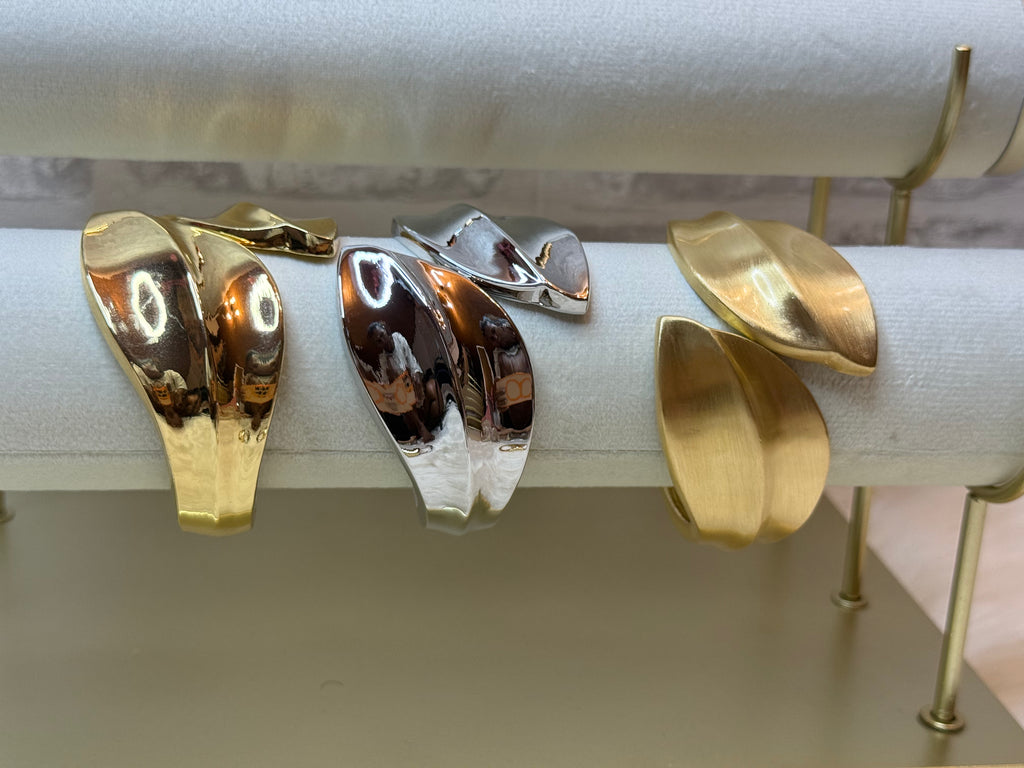 Bracelet Tendance Feuille Doré/Argenté Alliage Métal