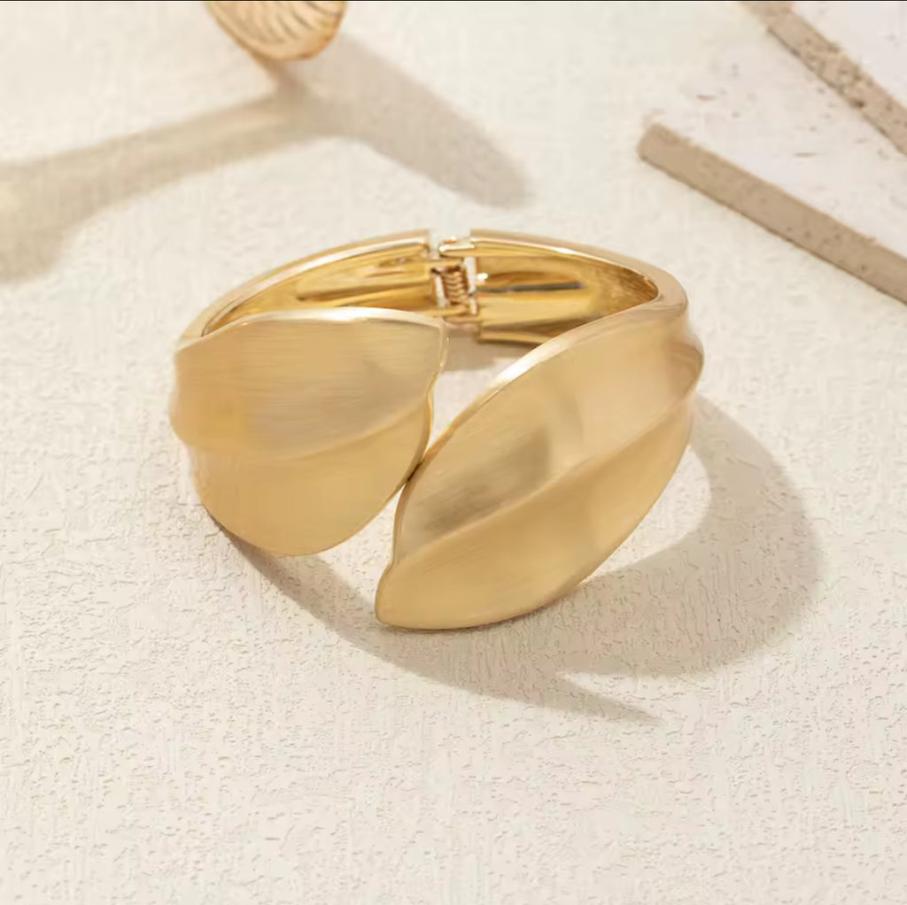Bracelet Tendance Feuille Doré/Argenté Alliage Métal