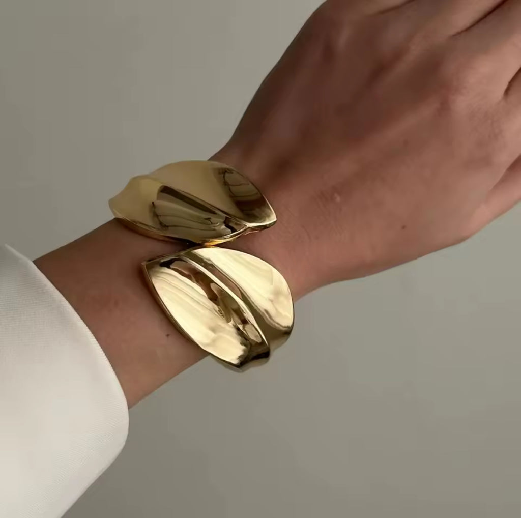 Bracelet Tendance Feuille Doré/Argenté Alliage Métal