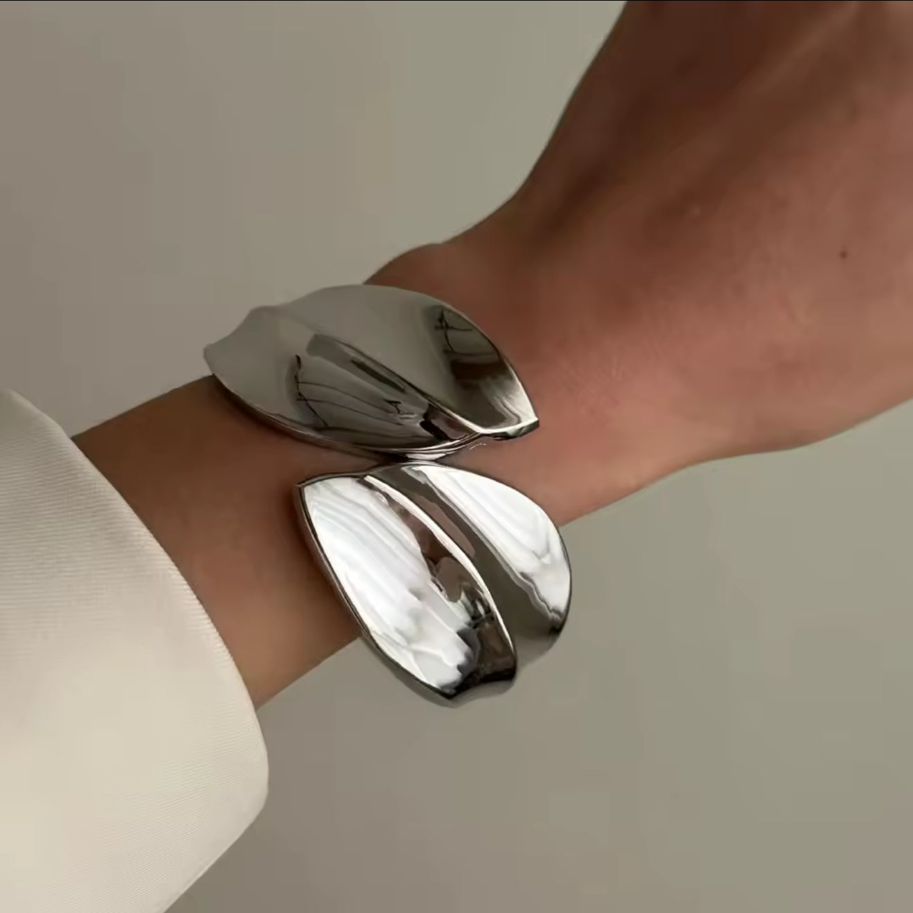 Bracelet Tendance Feuille Doré/Argenté Alliage Métal