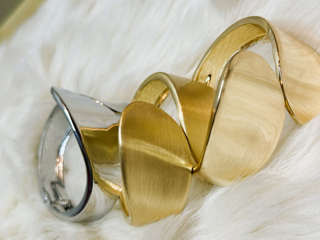 Bracelet Tendance Goutte d’Eau Aplatie Doré/Argenté 